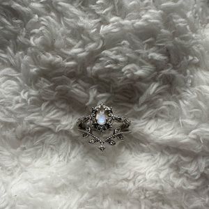 Two piece sterling silver promise ring size 7